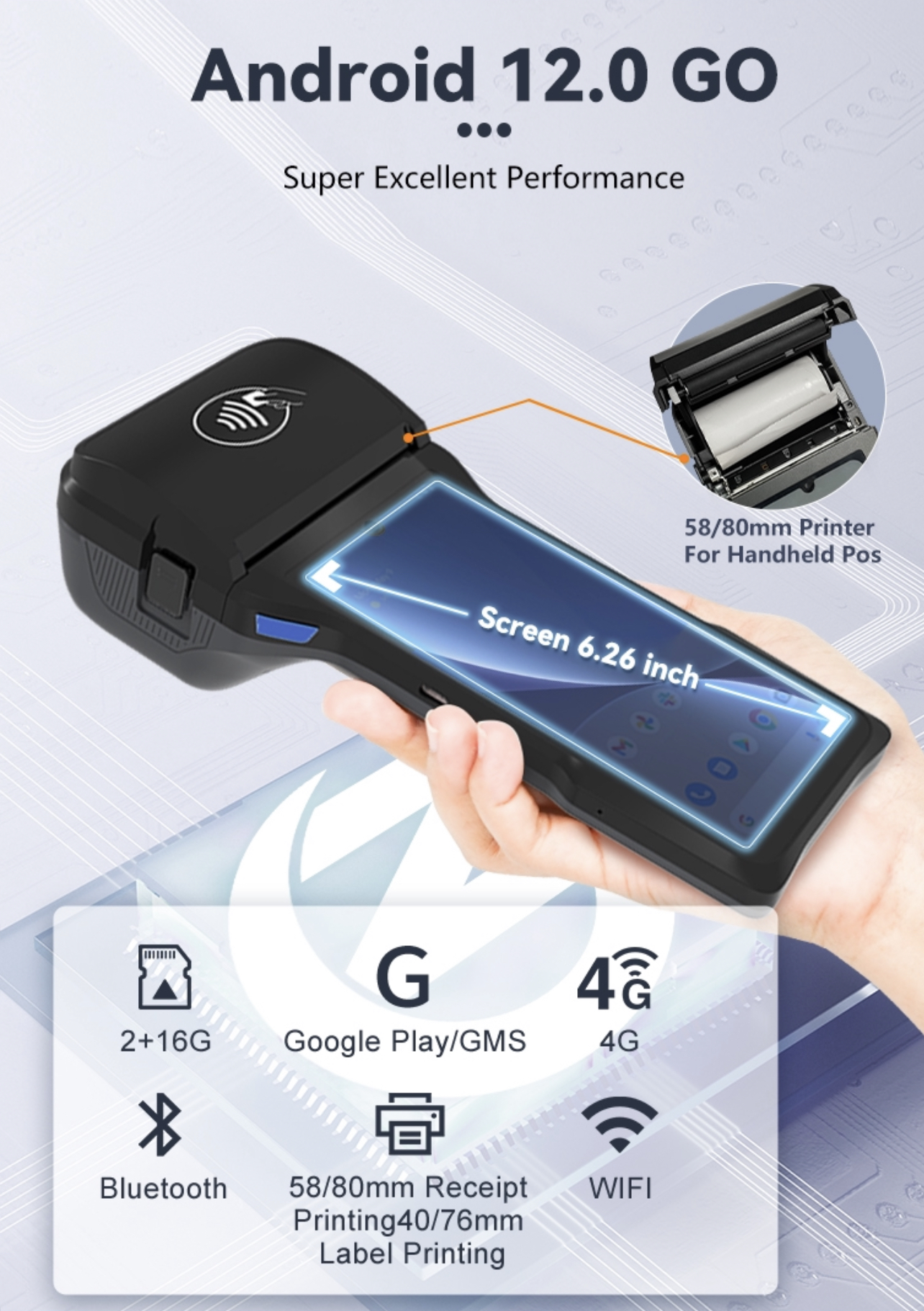 pdas rugged handheld fingerprint terminal pos
